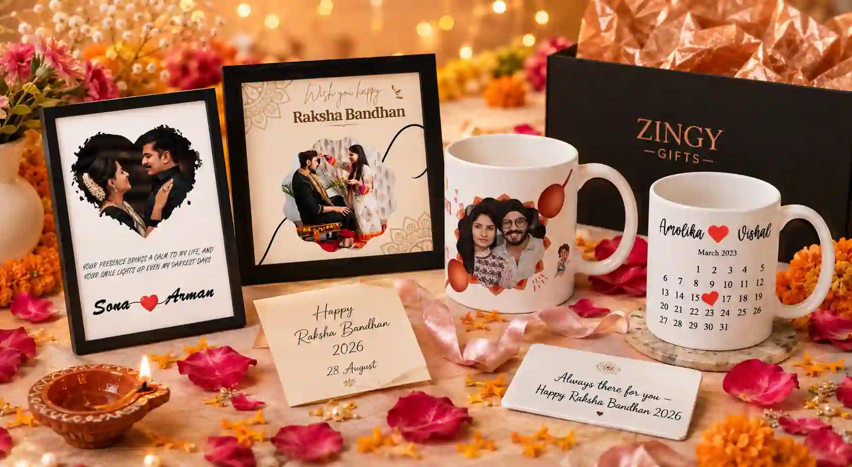 29 best rakhi gift for sister India 2026 — personalised Raksha Bandhan gifts hampers gift sets under 500 COD free shipping — ZingyGifts