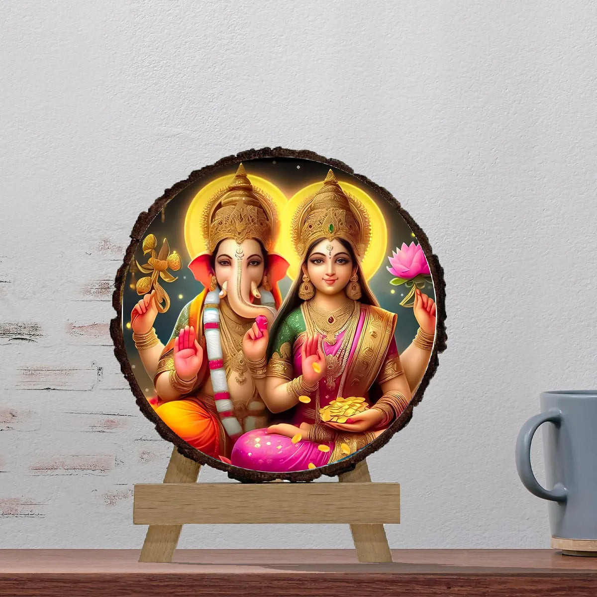 Laxmi Ganesh Wooden Decor