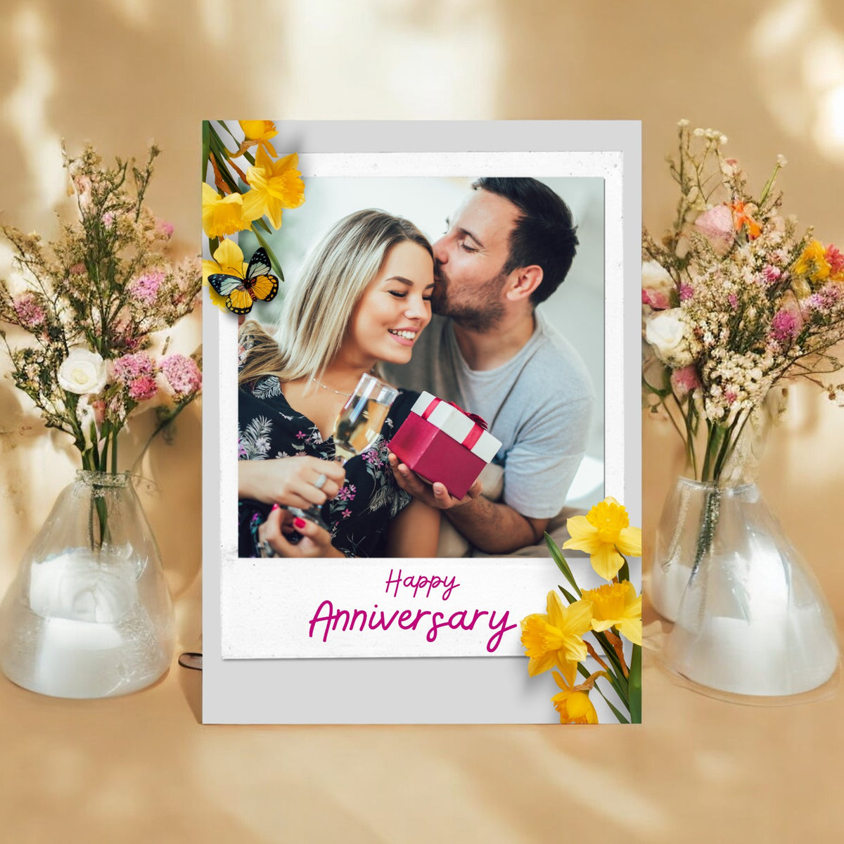 Memorable Anniversary Card with Customized Photo