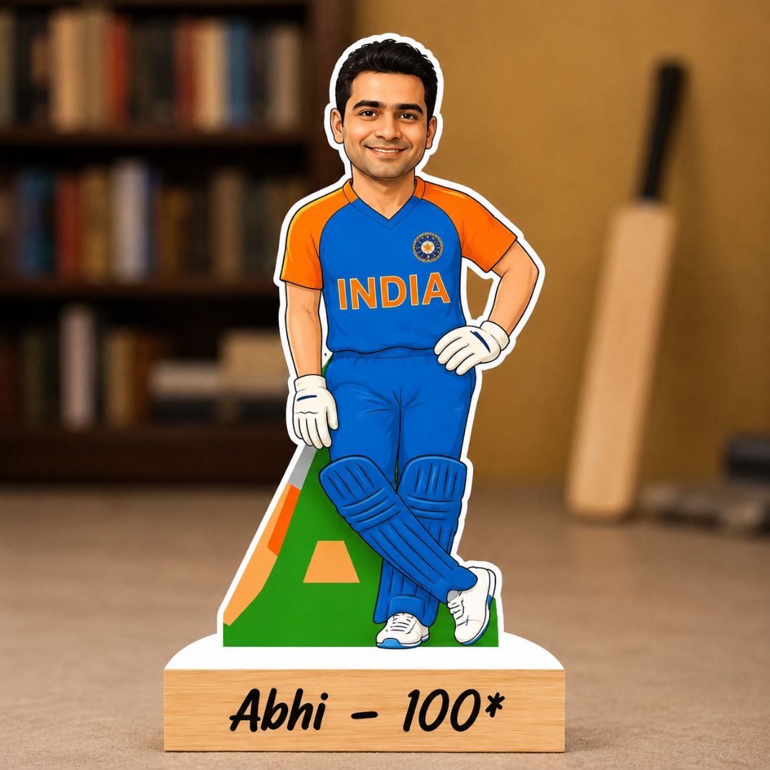 Personalized Cricket Caricature Standee
