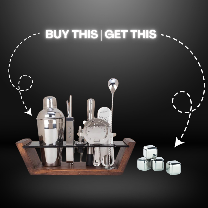 BOGO Barware Set with Ice Cube Set Free