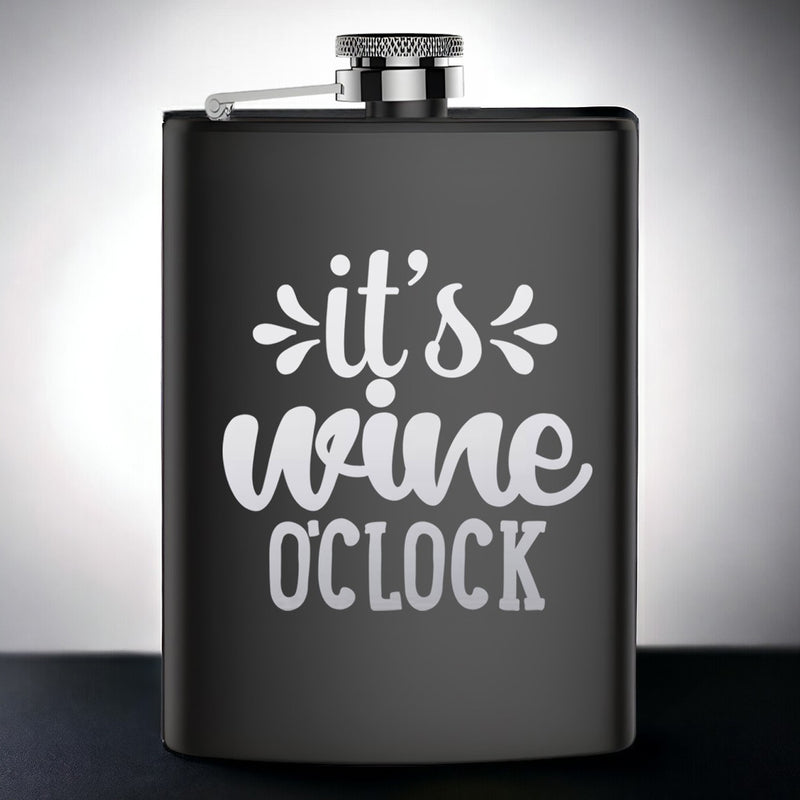 Wine Time Vintage Hip Flask