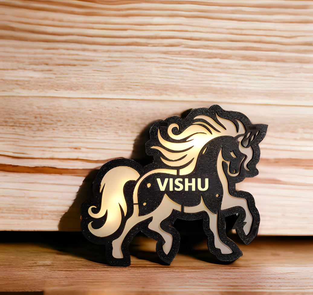 Elegant, Personalized Lighting Horse Lamp with Your Name