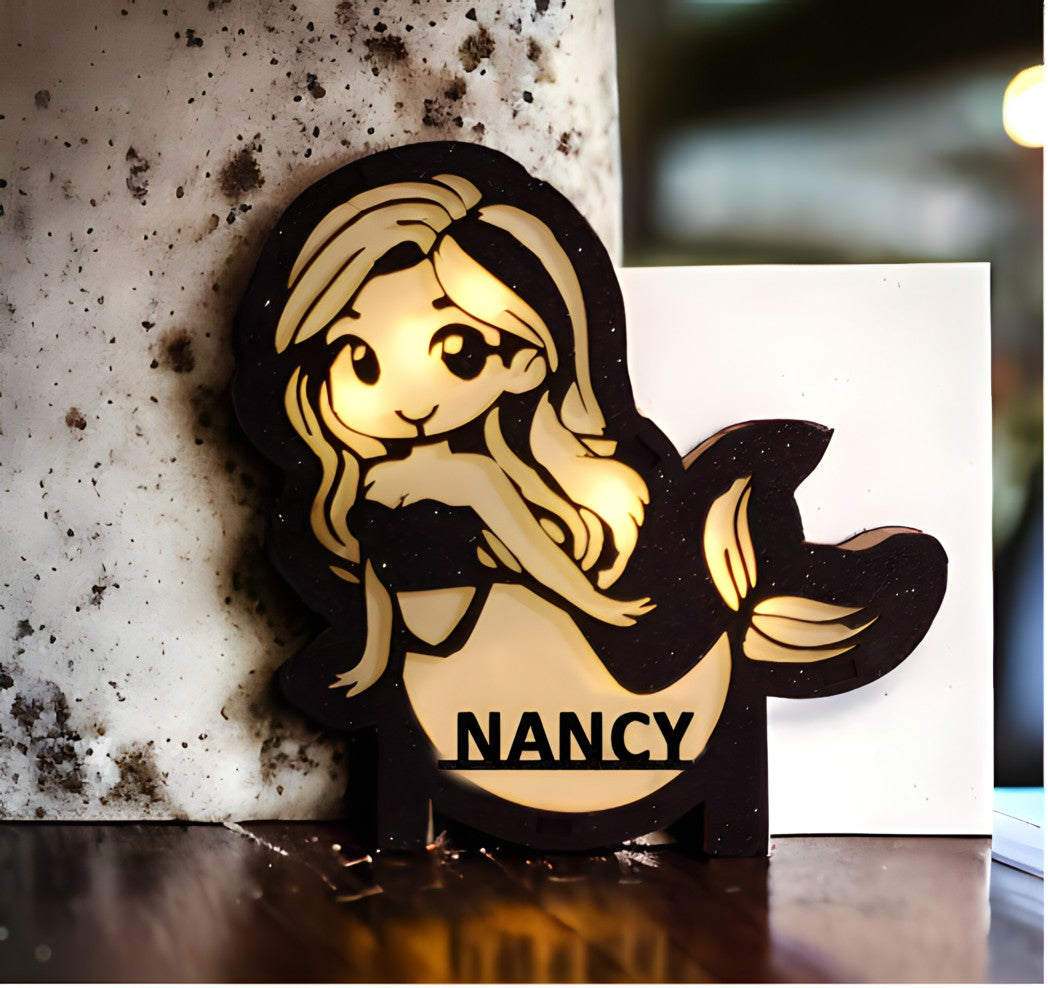 Mermaid Night Light with Your Name A Personalized Touch of Ocean Magic