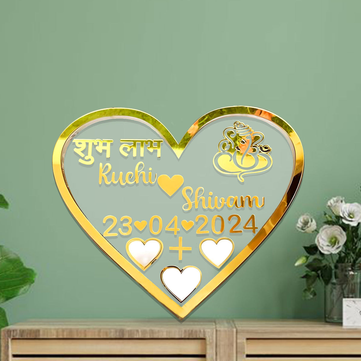 Stylish Personalized Golden Acrylic Name Plaque
