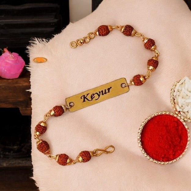 Bespoke Rudraksha Rakhi Gifts with Personal Touch