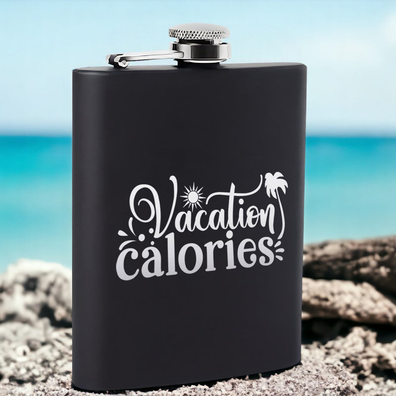 Classic Style Vintage Hip Flask: Vacation Calories