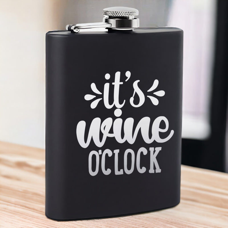 Wine Time Vintage Hip Flask