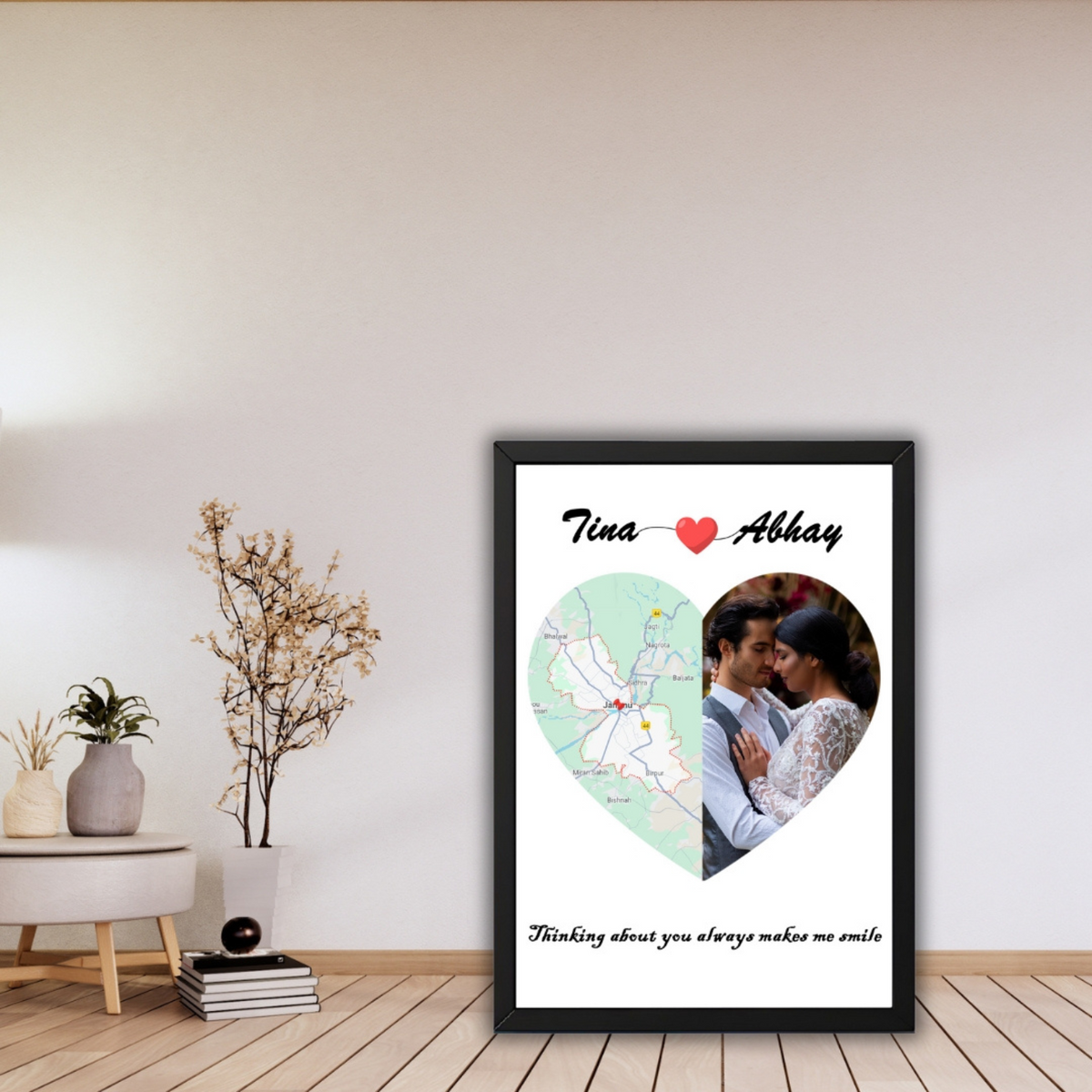 Heartfelt Long Distance Lovers Frame
