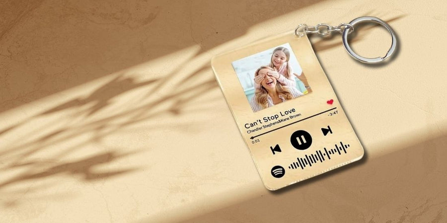 custom keychain of zingy gifts with song code scan and play best gift