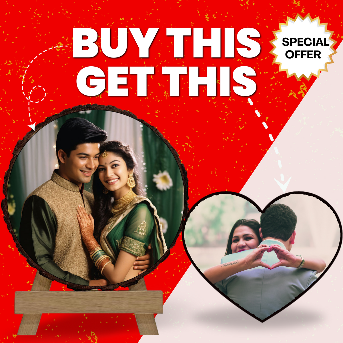 Heartfelt Combinations Buy 1 Wooden Slice, Get 1 Magnet