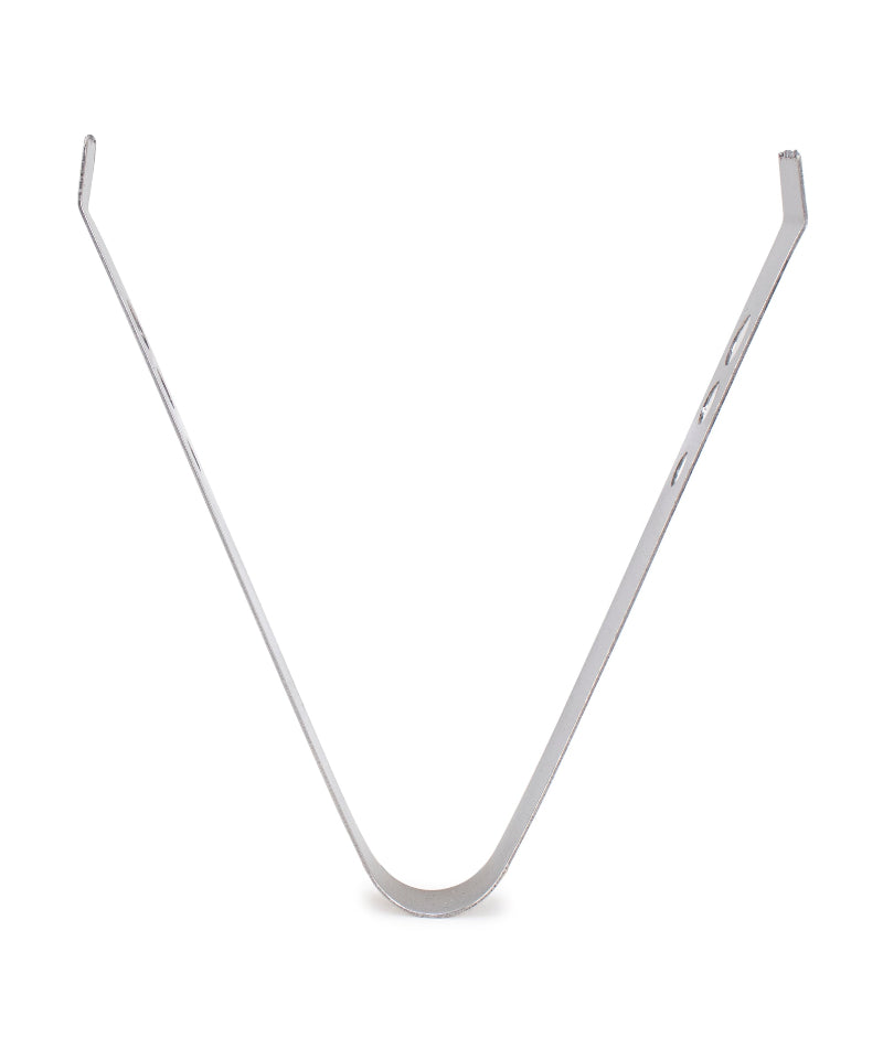 Metallic tongs on a white background