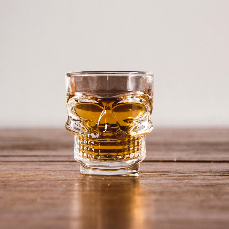 Opulent Heavy Base Skull Shot Glasses Set of 6