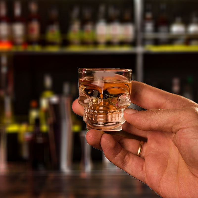 Opulent Heavy Base Skull Shot Glasses Set of 6