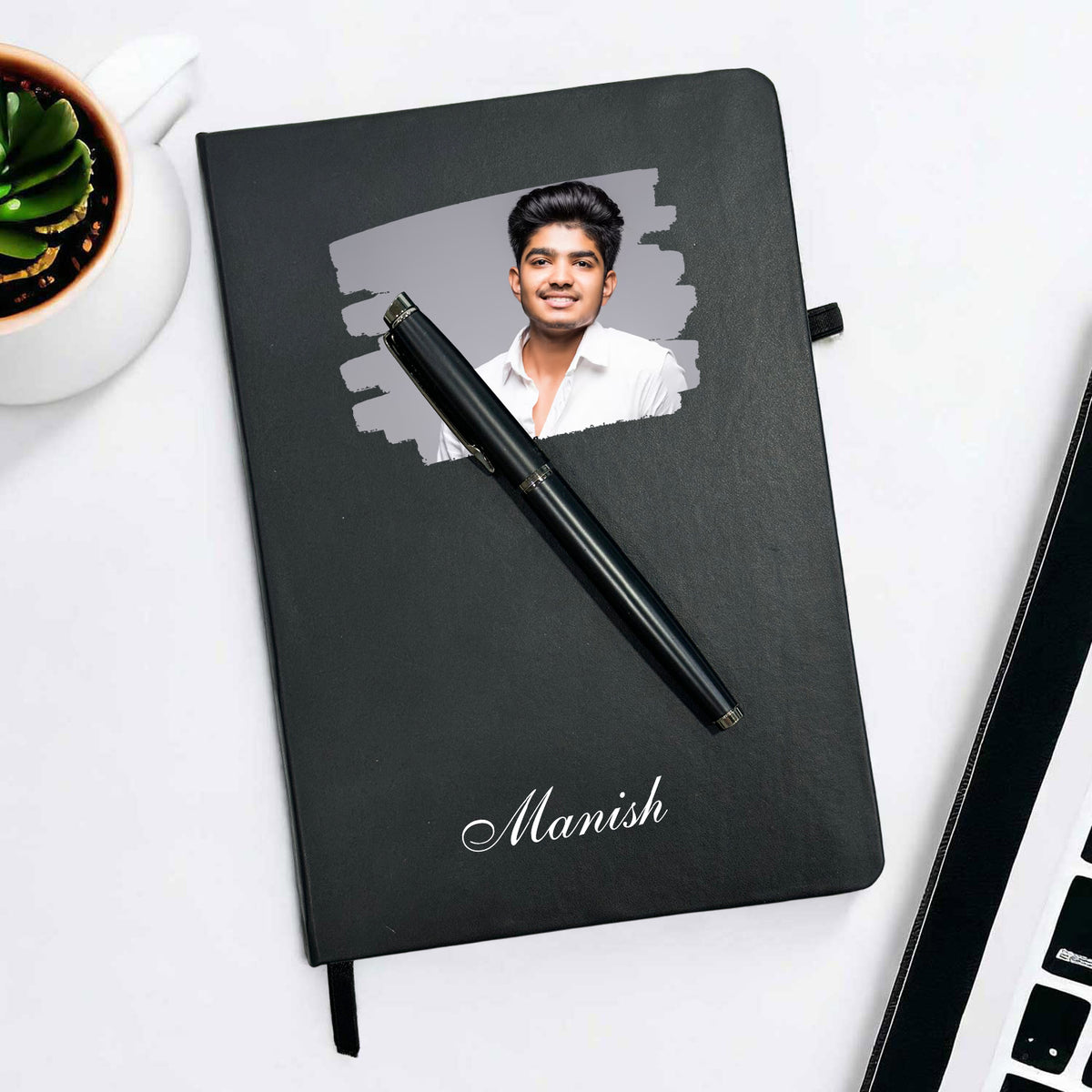 Personalized Printed Photo Diary and Pen for Him