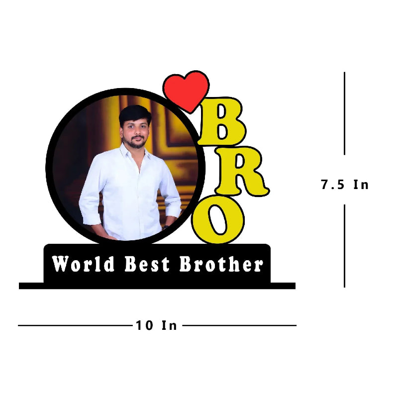 World Best Brother Photo Frame with     size