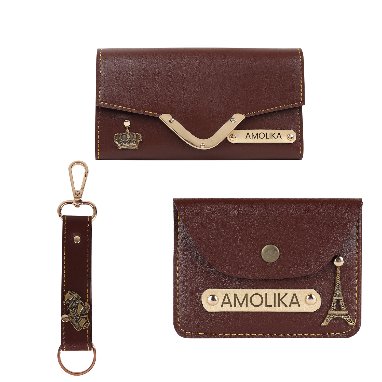 Premium Vegan Personalized Wallet, Keychain Card Holder Hamper
