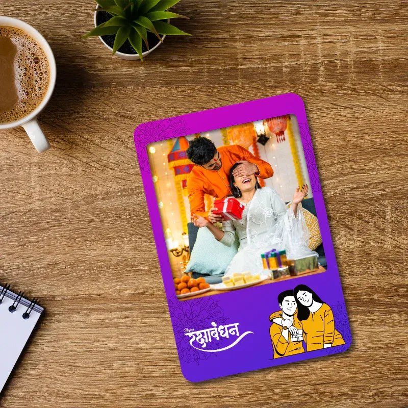 fridge magnet of sister and brother photo