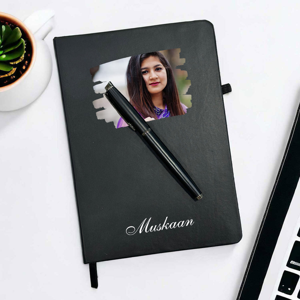 Personalized Photo Journal and Pen Set for Her