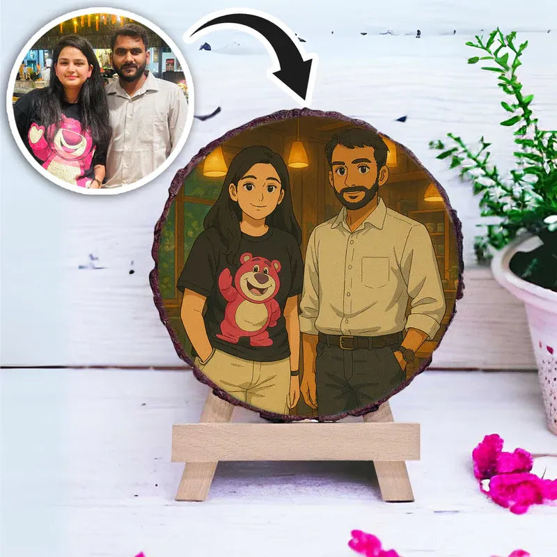 Wooden Ghibli Style Photo Frame