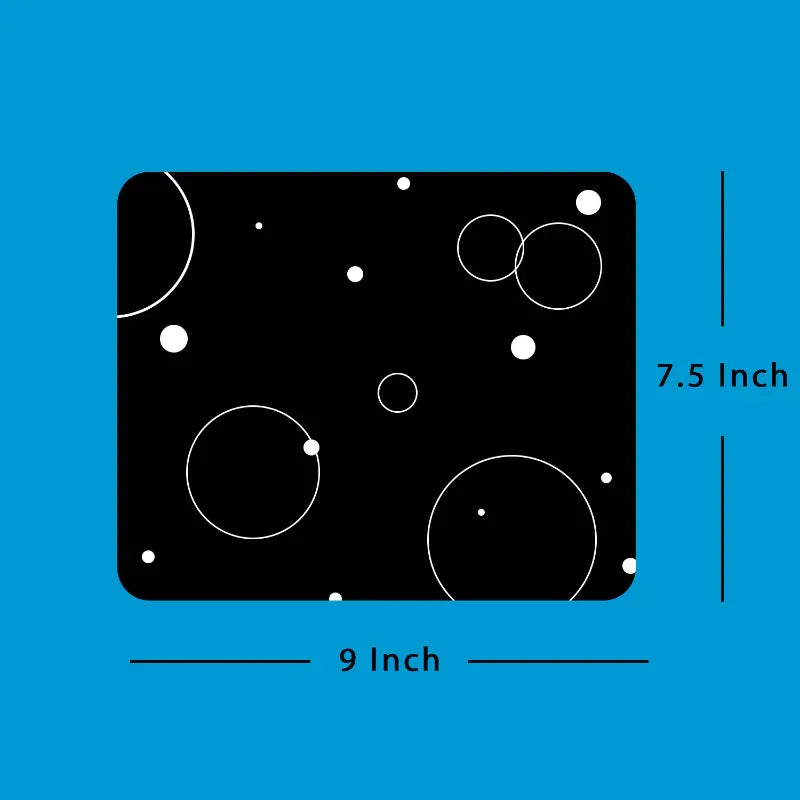 Black square with white circular mouse pad custom with name and photo