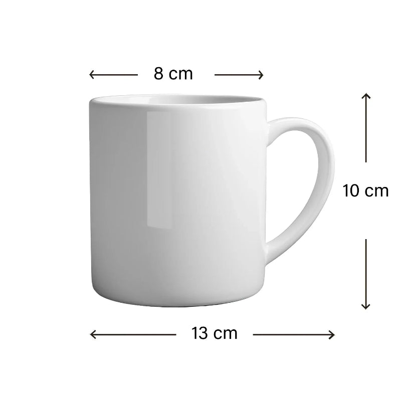 Daughter coffee mug dimensions 8cm diameter 13cm length 10cm height ceramic mug