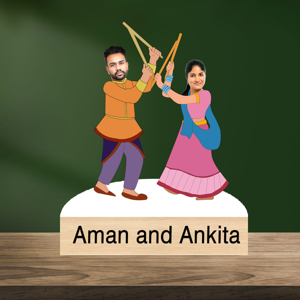 Navratri Dandiya Caricature