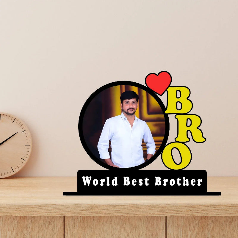 Personalized brother photo frame on desk