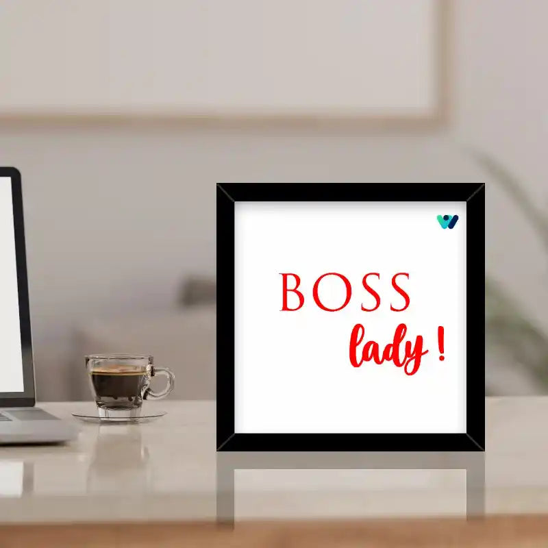 Personalized corporate photo frame with custom logo placement - Boss Lady design