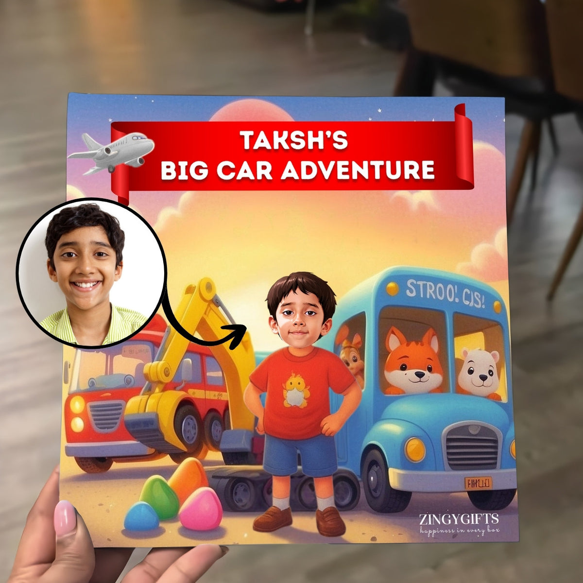 Car Theme Custom Story Book for Kids – Personalised with Your Child's Name
