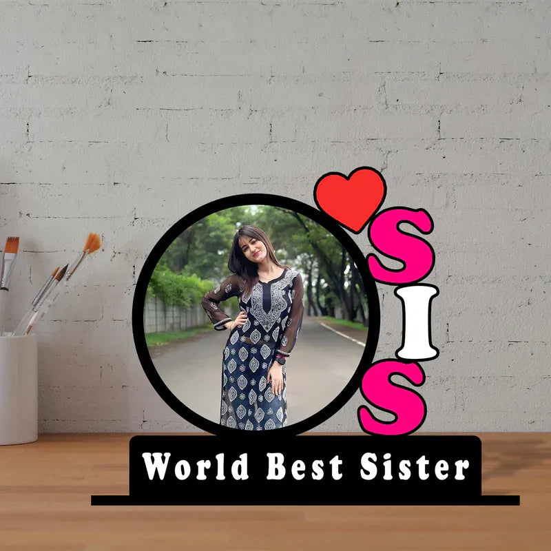 wooden stand for world best sister 